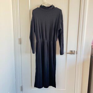 Maxi Ribbed Mock Neck Dress in size M
